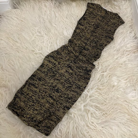 HALSTON HERITAGE Tweed Pattern Midi Length Dress - Picture 8 of 10